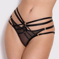 BORDELLE Culotte Ouverte Art Deco - Brigade Mondaine -BRIGADE MONDAINE Boutique Art Deco OUVERT BRIEF BLACK 01