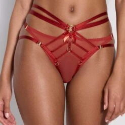 BORDELLE Culotte Ouverte Art Deco Rouge - Brigade Mondaine 16 BORDELLE Culotte Ouverte Art Deco Rouge - Brigade Mondaine -BRIGADE MONDAINE Boutique Art Deco OUVERT BRIEF BURNT RED 01