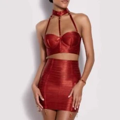 BORDELLE Signature Minerva Bustier Rubis - Brigade Mondaine 15 BORDELLE Signature Minerva Bustier Rubis - Brigade Mondaine -BRIGADE MONDAINE Boutique BORDELLE ADJUSTABLE CLASSIC WASPIE BURNT RED 02