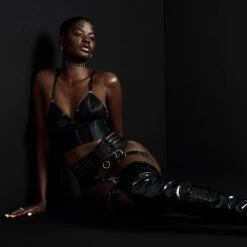 BORDELLE Bondage-Belle Crop Top Noir - Brigade Mondaine -BRIGADE MONDAINE Boutique BORDELLE Bondage Belle Crop Top Black 11