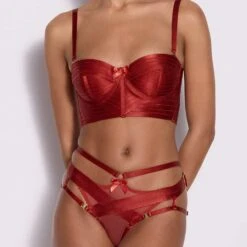 BORDELLE Signature Culotte Harnais Rouge - Brigade Mondaine -BRIGADE MONDAINE Boutique BORDELLE Bondage harness brief burnt red 03