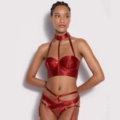 BORDELLE Signature Culotte Harnais Rouge - Brigade Mondaine -BRIGADE MONDAINE Boutique BORDELLE Bondage harness brief burnt red 04