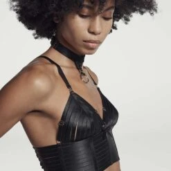 BORDELLE Bondage-Belle Crop Top Noir - Brigade Mondaine -BRIGADE MONDAINE Boutique BORDELLE Signature 02