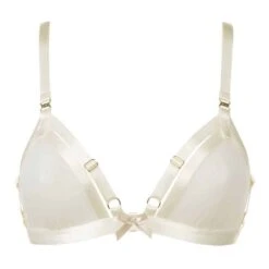 Devant 15 BORDELLE SignatureSoutien-gorge Résille Cabaret Crème - Brigade Mondaine Le Luxe Érotique