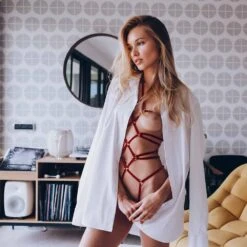 COUTURE DE NUIT Gia Playsuit - Brigade Mondaine 19 COUTURE DE NUIT Gia Playsuit - Brigade Mondaine -BRIGADE MONDAINE Boutique COUTURE DE NUIT GIA Playsuit Red 02