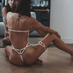 Brigade Mondaine - COUTURE DE NUIT <br /><strong> Grace Playsuit Exclusive Blanc </strong> -BRIGADE MONDAINE Boutique COUTURE DE NUIT GRACE WHITE 08