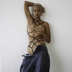 Brigade Mondaine - COUTURE DE NUIT <br /><strong> Indigo Playsuit Black </strong> -BRIGADE MONDAINE Boutique COUTURE DE NUIT INDIGO BLACK 02