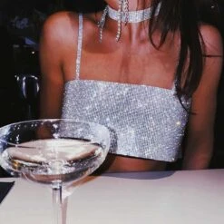 Brigade Mondaine - CRYSTAL EYEZ <br /><strong> Top & Choker Savor Strass Argent</strong> -BRIGADE MONDAINE Boutique CRYSTAL EYEZ Savor Top Silver 03