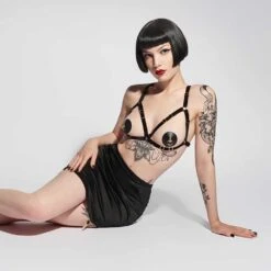 ELF Zhou London Nippies Bondage - Brigade Mondaine -BRIGADE MONDAINE Boutique ELF ZHOU LONDON RING LEATHER NIPPIES BLACK 01