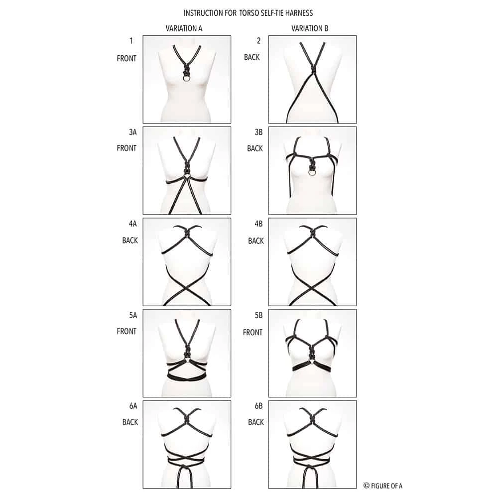 Brigade Mondaine - FIGURE OF A <br /><strong> Torso Harnais Self-Tie Noir </strong> 7 Brigade Mondaine - FIGURE OF A <br /><strong> Torso Harnais Self-Tie Noir </strong> – Image 5