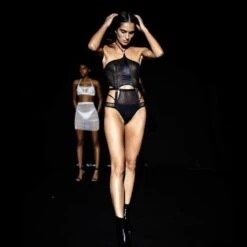 Gonzales Corset Soie Caravasar - Brigade Mondaine Lingerie -BRIGADE MONDAINE Boutique GONZALES ASPIC SOFT CORSETTE CULOTTE BLACK 06