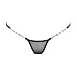 LUCKY CHEEKS Micro V-string Transparent Noir - Brigade Mondaine