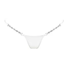 LUCKY CHEEKS Micro V-string Transparent Blanc - Brigade Mondaine